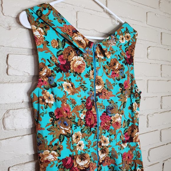 Lindy Bop Floral Ophelia Retro Rockabilly Dress M - Picture 9 of 14